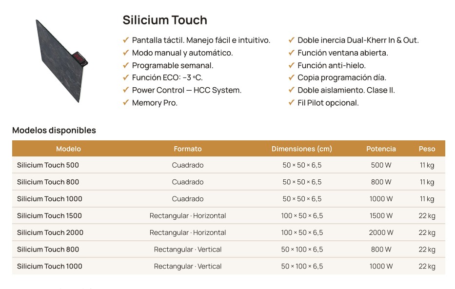 Modelos silicium-touch-CLIMASTAR